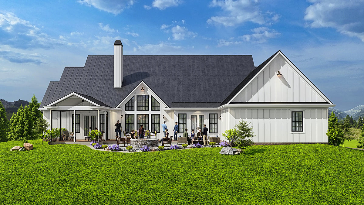 Country Farmhouse Rear Elevation of Plan 81663