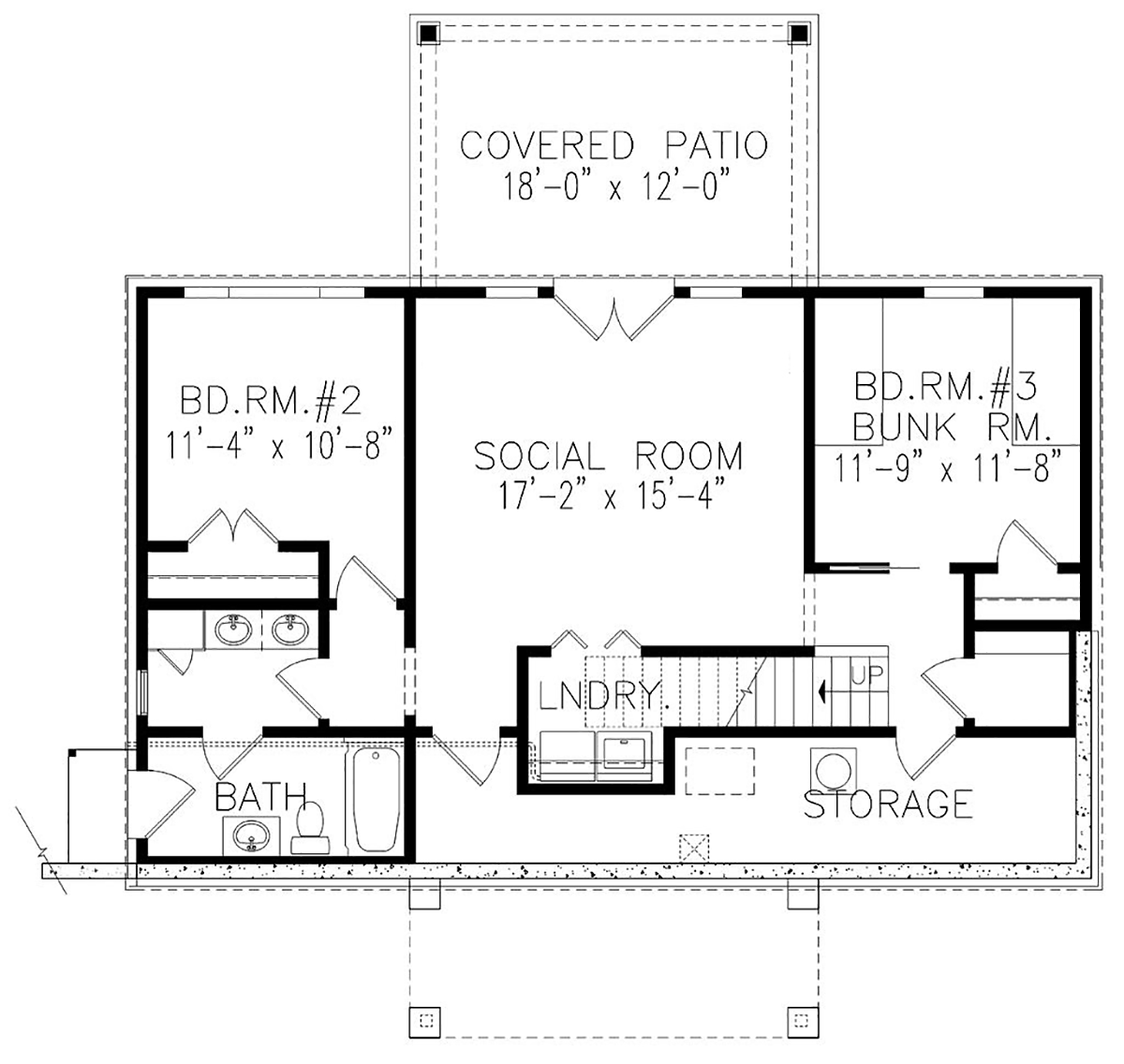 Bungalow Cottage Craftsman New American Style Lower Level of Plan 81670
