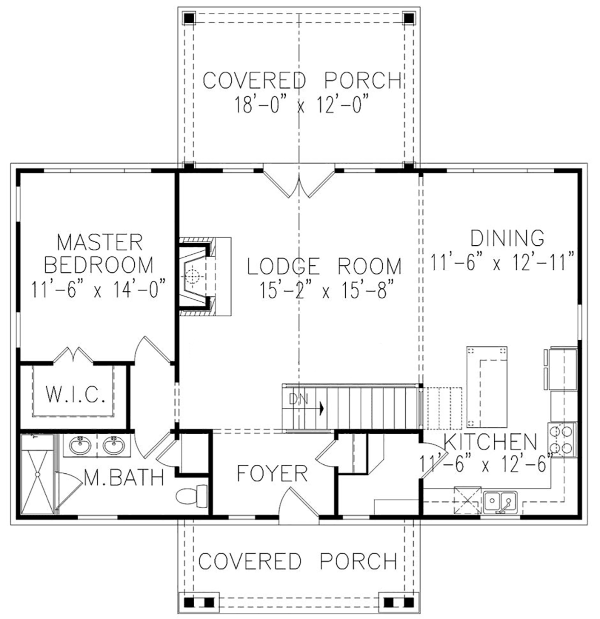 Bungalow Cottage Craftsman New American Style Level One of Plan 81670