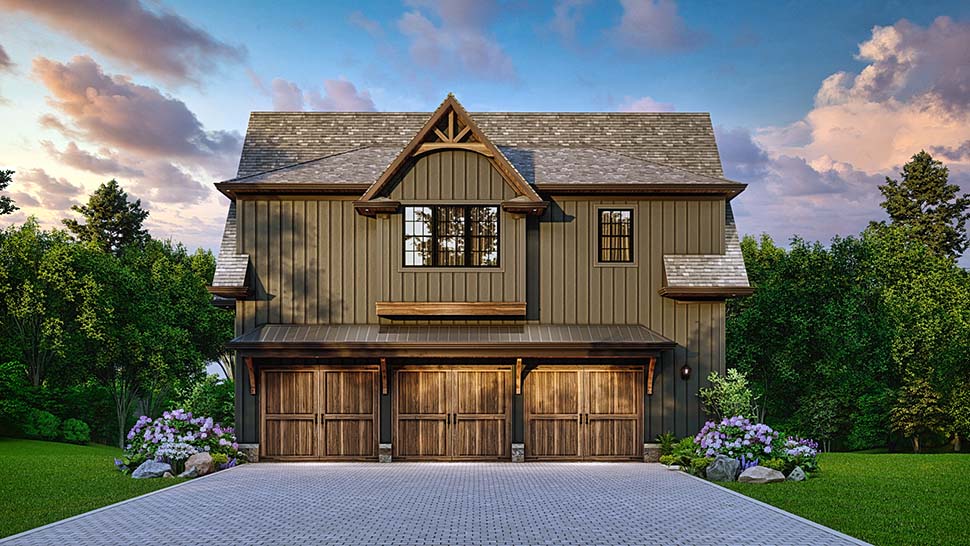 Country, Craftsman, Farmhouse, Traditional Plan with 942 Sq. Ft., 1 Bedrooms, 1 Bathrooms, 3 Car Garage Picture 5