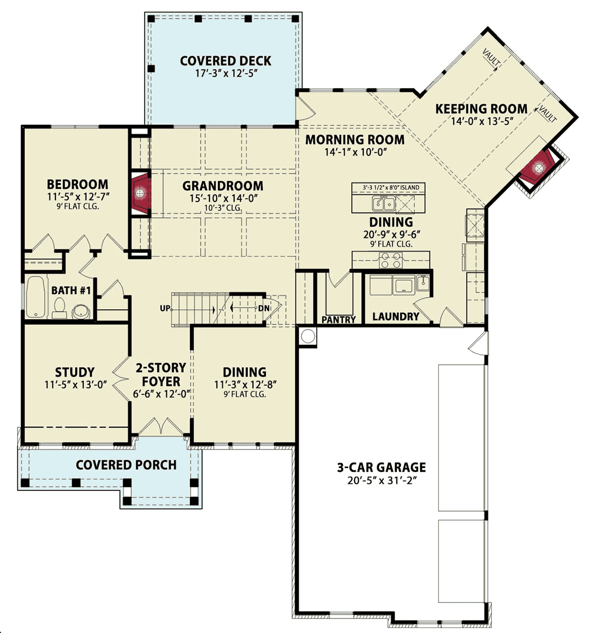 Craftsman Traditional Level One of Plan 81674