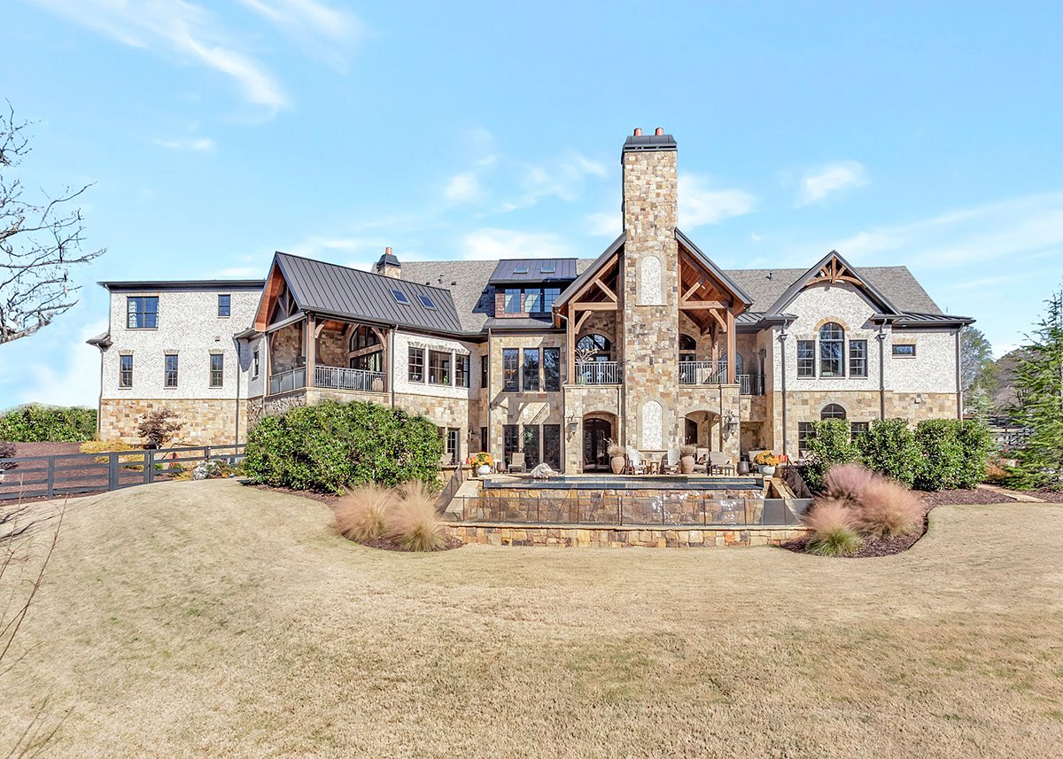 Coastal, Craftsman, New American Style, Traditional Plan with 9506 Sq. Ft., 6 Bedrooms, 7 Bathrooms, 4 Car Garage Rear Elevation