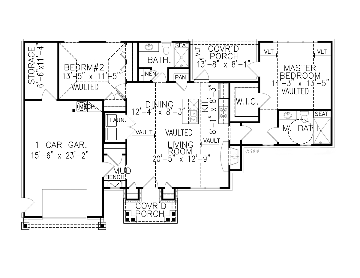 Cottage Craftsman New American Style Ranch Traditional Level One of Plan 81676