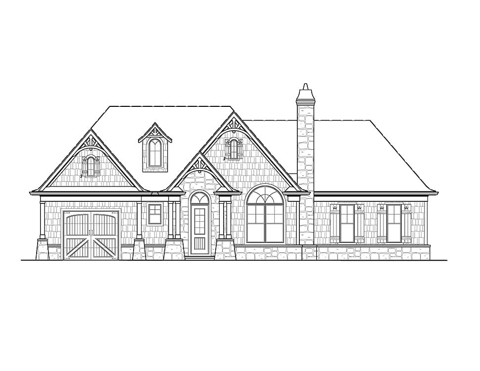 Cottage, Craftsman, New American Style, Ranch, Traditional Plan with 1197 Sq. Ft., 2 Bedrooms, 2 Bathrooms, 1 Car Garage Picture 16