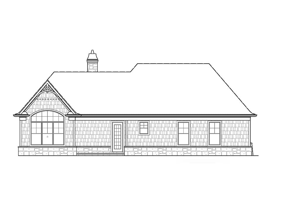 Cottage, Craftsman, New American Style, Ranch, Traditional Plan with 1197 Sq. Ft., 2 Bedrooms, 2 Bathrooms, 1 Car Garage Picture 17