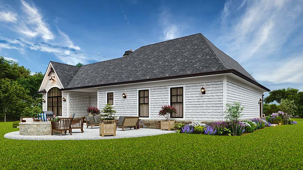 Cottage, Craftsman, New American Style, Ranch, Traditional Plan with 1197 Sq. Ft., 2 Bedrooms, 2 Bathrooms, 1 Car Garage Picture 4