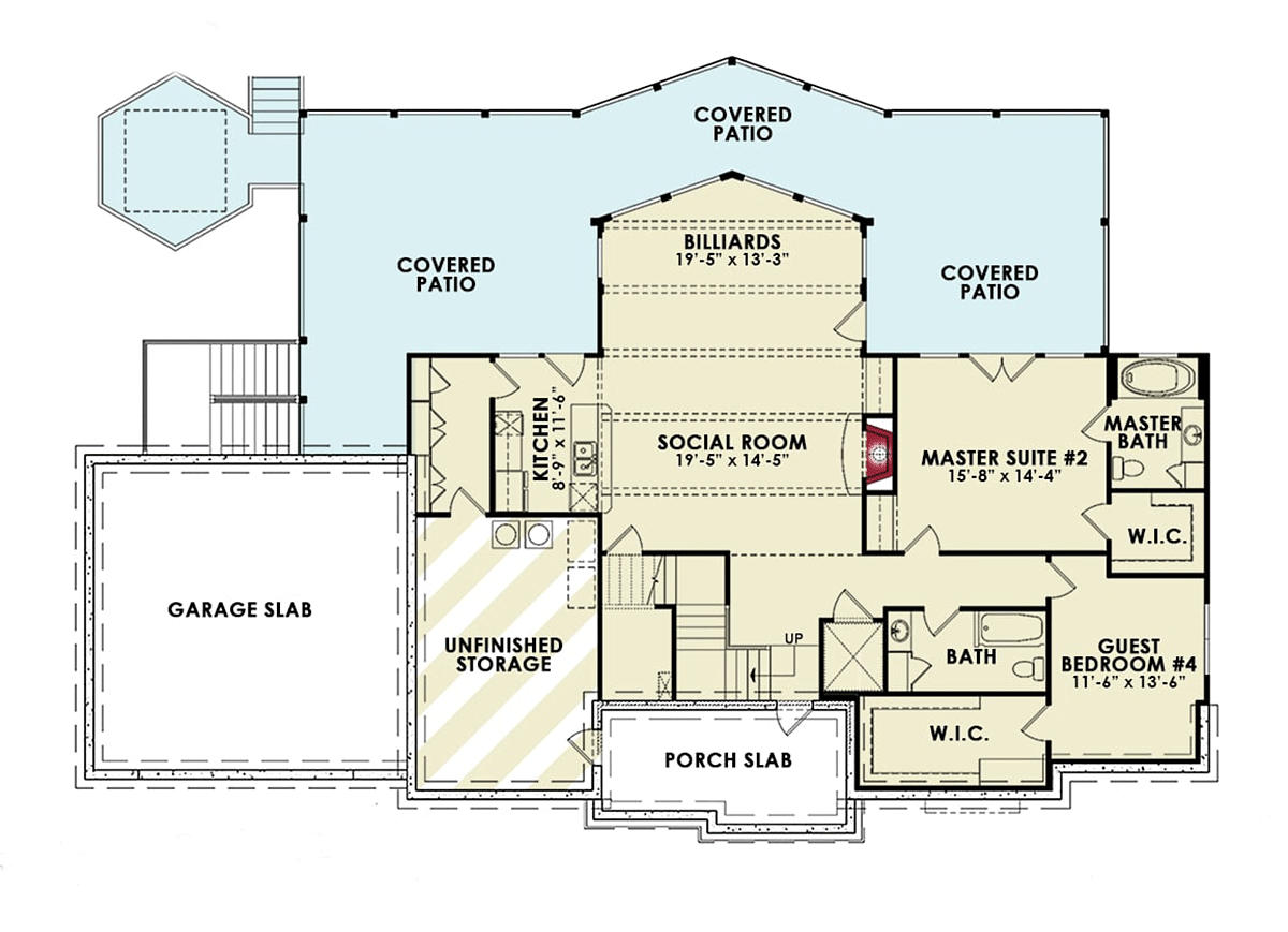 Cottage New American Style Traditional Lower Level of Plan 81685