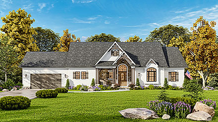 Cottage New American Style Traditional Elevation of Plan 81685