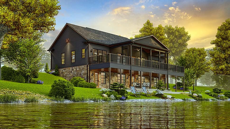 Cottage, Country, New American Style, Traditional Plan with 1593 Sq. Ft., 3 Bedrooms, 2 Bathrooms Picture 8