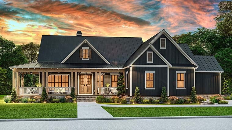 Craftsman, Ranch Plan with 2761 Sq. Ft., 3 Bedrooms, 3 Bathrooms, 2 Car Garage Picture 3