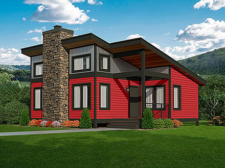 Cottage Modern Elevation of Plan 81702