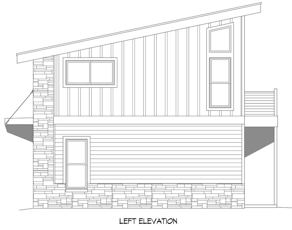 Coastal, Contemporary, Modern Plan with 757 Sq. Ft., 1 Bedrooms, 2 Bathrooms, 1 Car Garage Picture 3