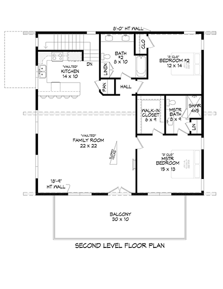 Garage-Living Plan 81707 First Level Plan