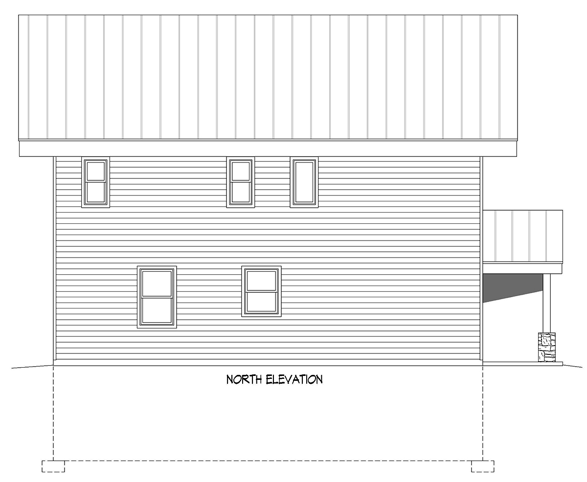 Contemporary Modern Rear Elevation of Plan 81709