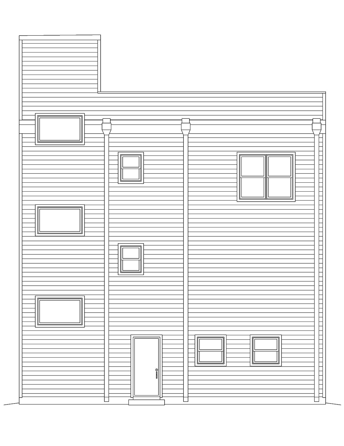 House Plan 81711 Rear Elevation