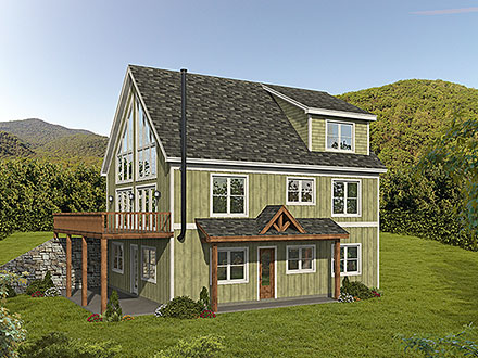 Country Prairie Style Traditional Elevation of Plan 81717