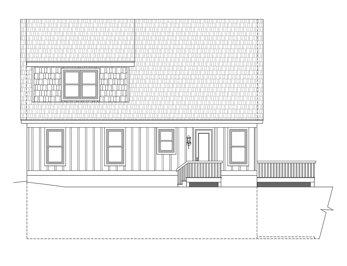 Country Prairie Style Traditional Rear Elevation of Plan 81717