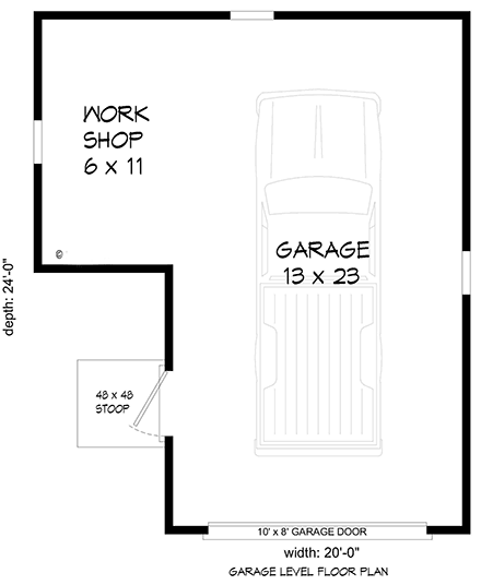 Garage Plan 81722 - 1 Car Garage First Level Plan