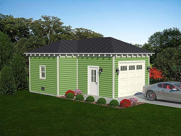 Garage Plan 81722 - 1 Car Garage Elevation