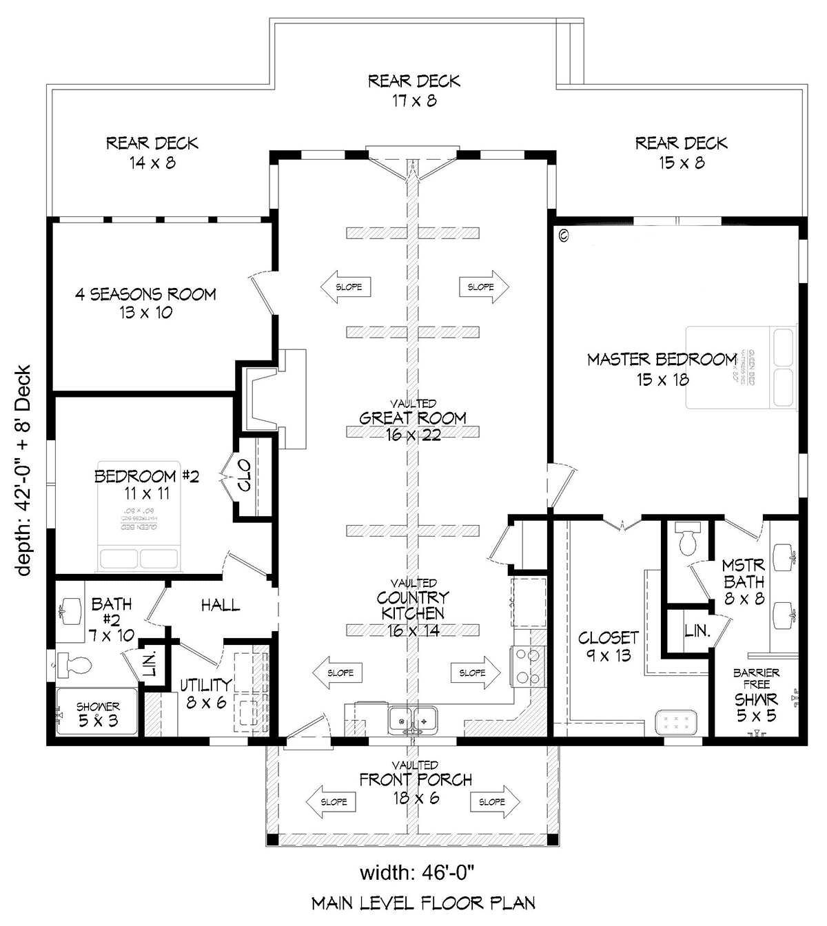 Bungalow Country Craftsman Farmhouse Prairie Style Ranch Traditional Level One of Plan 81723