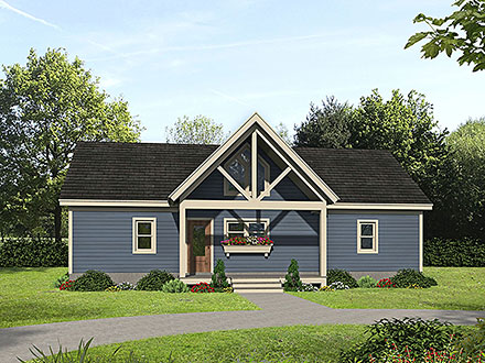Bungalow Country Craftsman Farmhouse Prairie Style Ranch Traditional Elevation of Plan 81723