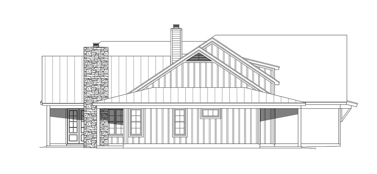 European, French Country, Ranch Plan with 3665 Sq. Ft., 2 Bedrooms, 4 Bathrooms, 3 Car Garage Picture 3