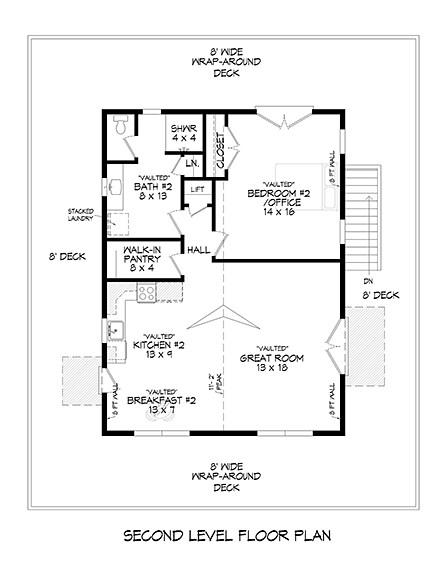 House Plan 81725 Second Level Plan