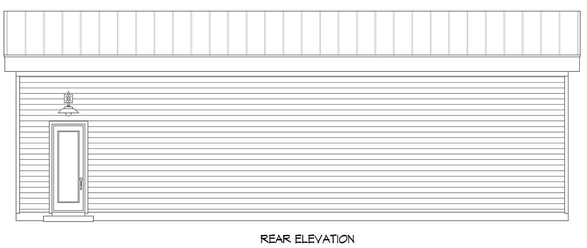 Modern Rear Elevation of Plan 81727