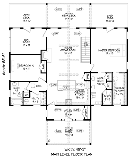 House Plan 81729 First Level Plan