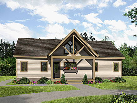 Cottage Country Ranch Traditional Elevation of Plan 81736