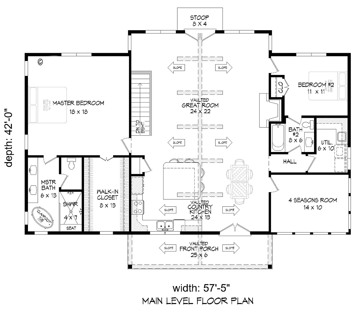 Bungalow Country Craftsman Farmhouse Ranch Traditional Level One of Plan 81738