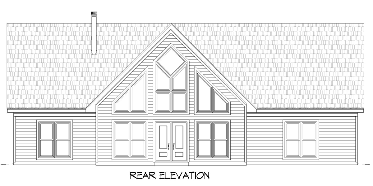 Bungalow Country Craftsman Farmhouse Ranch Traditional Rear Elevation of Plan 81738
