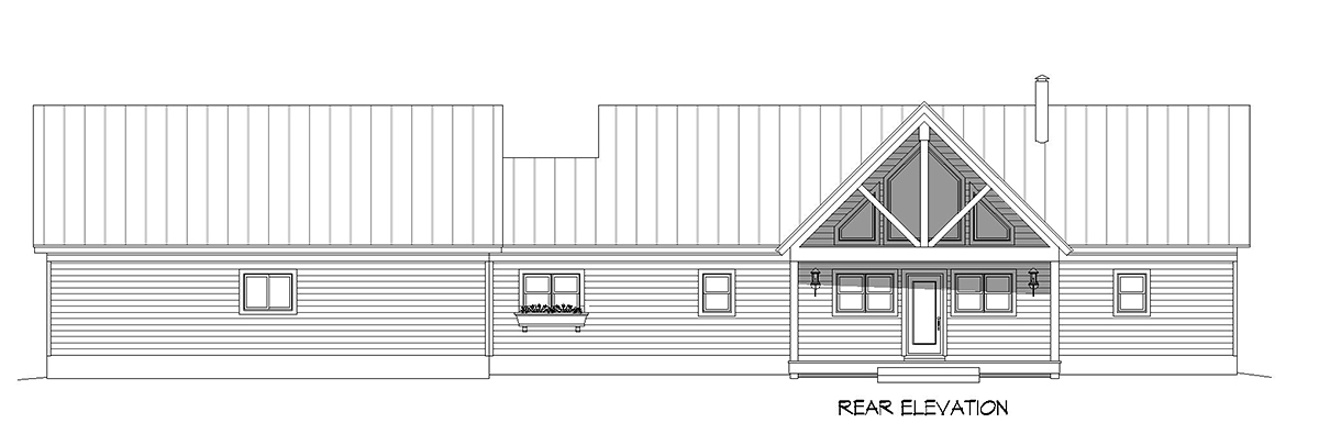 Country Farmhouse Traditional Rear Elevation of Plan 81741