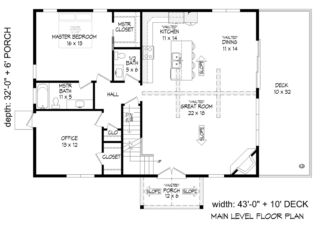 Cabin Country French Country Prairie Style Ranch Traditional Level One of Plan 81746