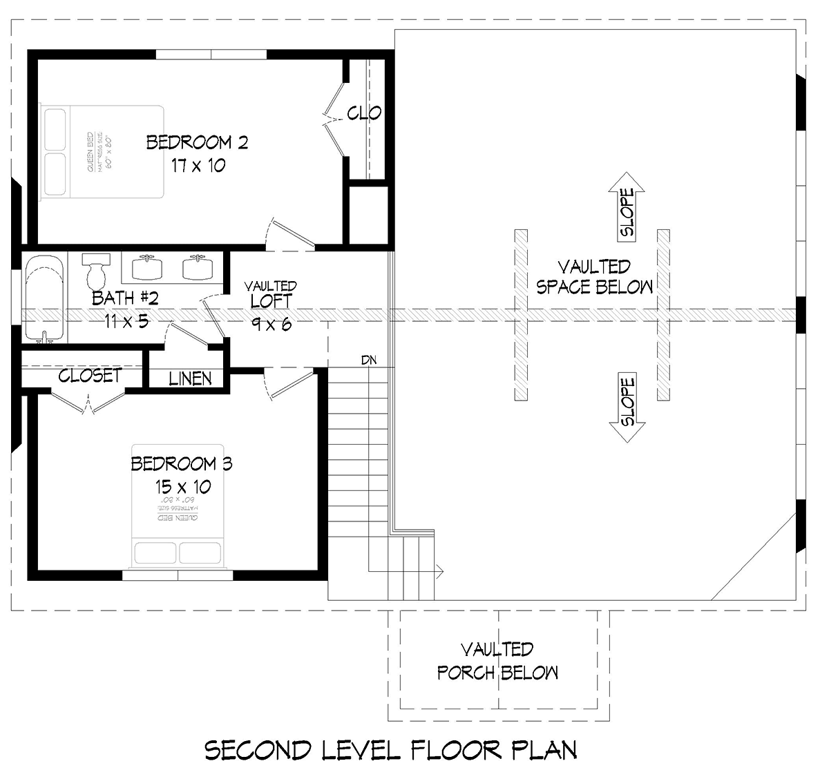 Cabin Country French Country Prairie Style Ranch Traditional Level Two of Plan 81746