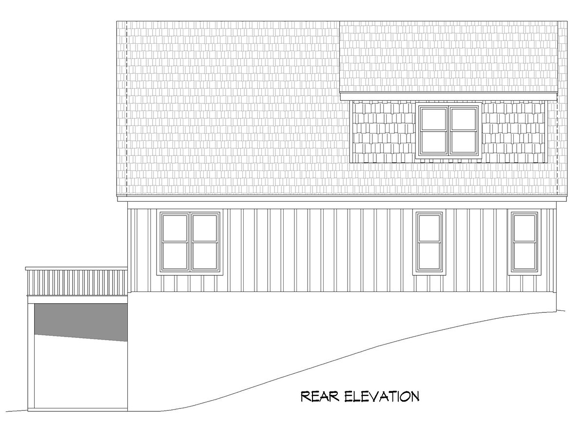 Cabin Country French Country Prairie Style Ranch Traditional Rear Elevation of Plan 81746