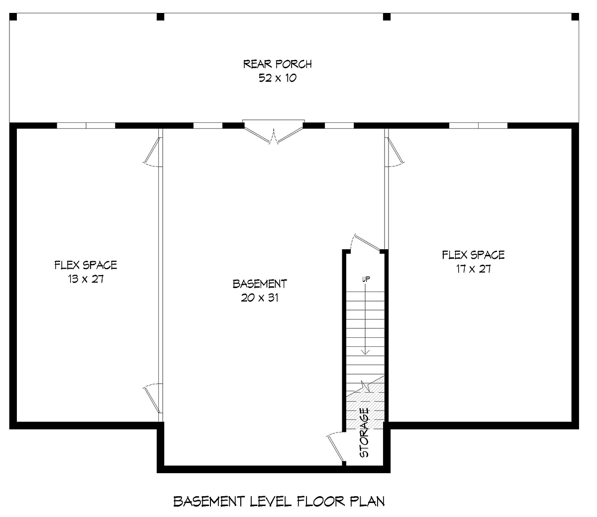 Bungalow Cabin Country Craftsman Farmhouse Ranch Traditional Lower Level of Plan 81747