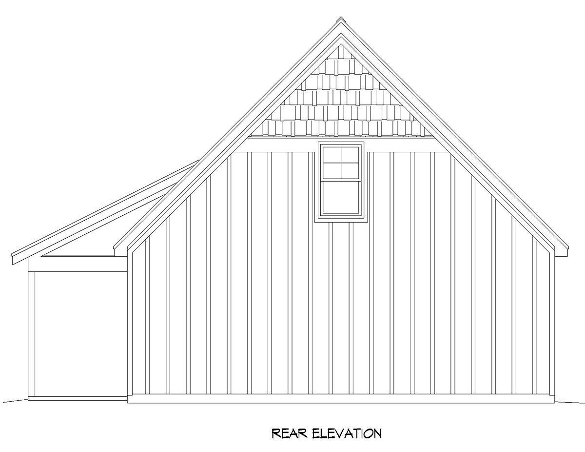 Bungalow Country Craftsman Traditional Rear Elevation of Plan 81748