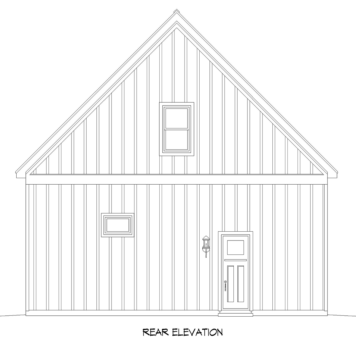 Contemporary Farmhouse Traditional Rear Elevation of Plan 81750