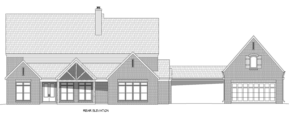 European French Country Traditional Rear Elevation of Plan 81753