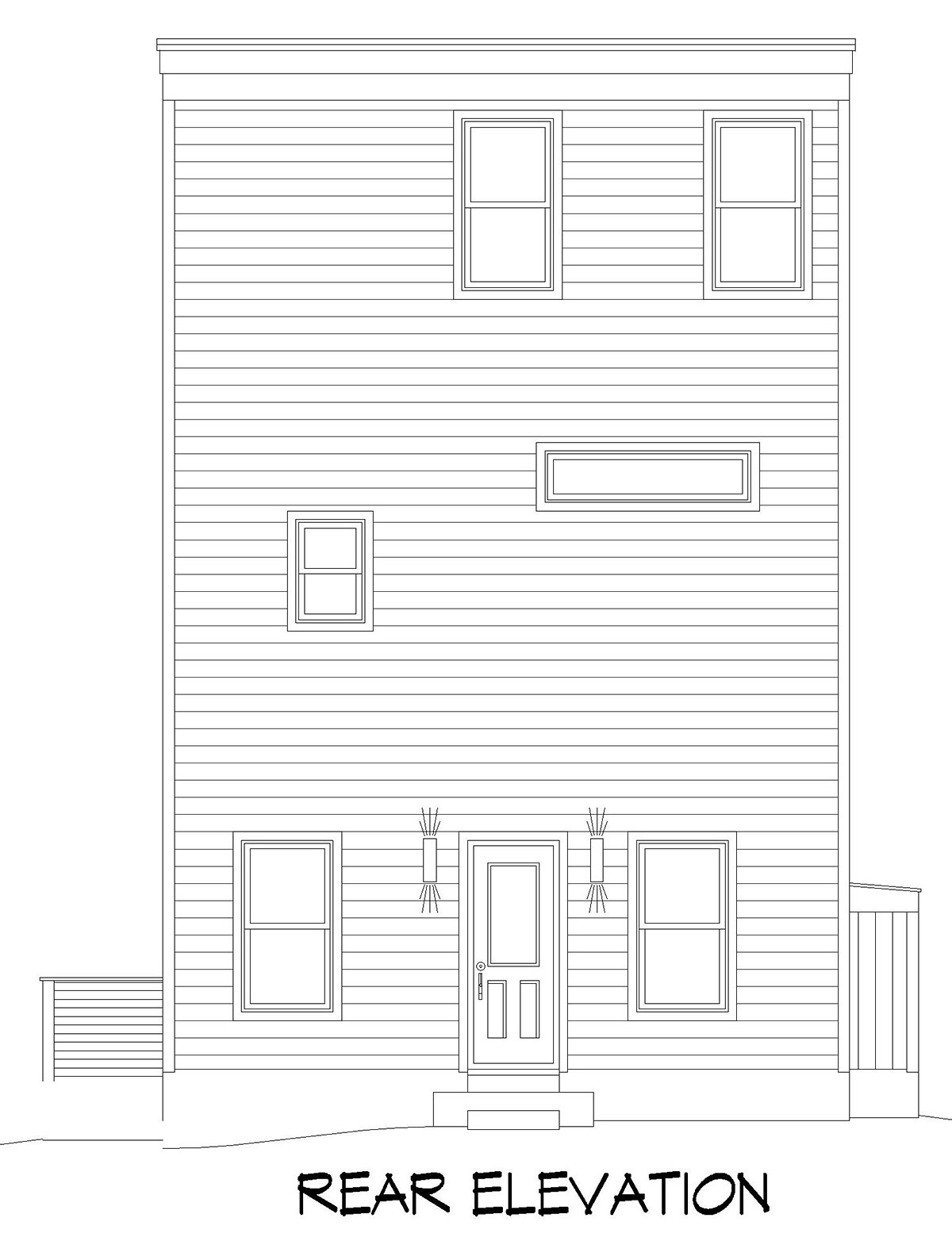 Coastal Contemporary Modern Rear Elevation of Plan 81759