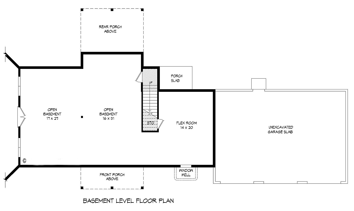 Country Ranch Traditional Lower Level of Plan 81761