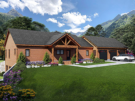 Country Ranch Traditional Elevation of Plan 81761