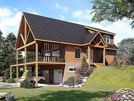 Country French Country Prairie Style Ranch Traditional Elevation of Plan 81764