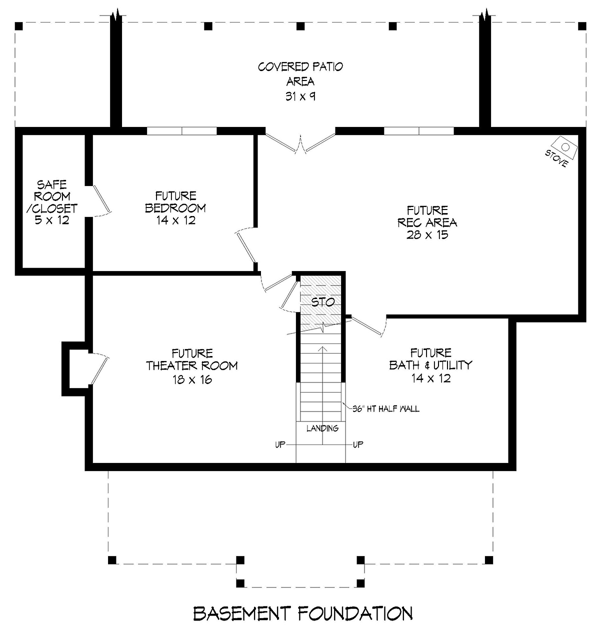 Contemporary Country Traditional Lower Level of Plan 81765