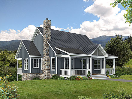 Contemporary Country Traditional Elevation of Plan 81765