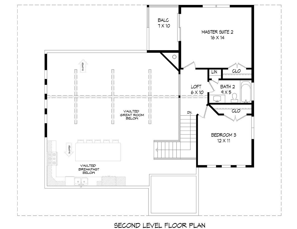 Country Farmhouse Traditional Level Two of Plan 81766