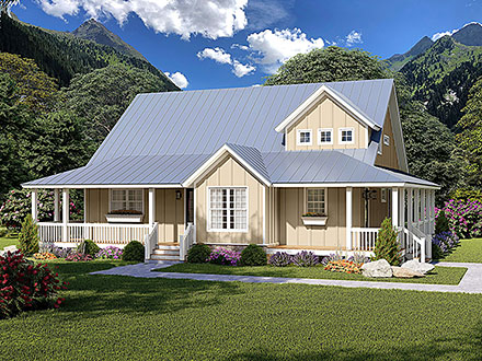 Country Farmhouse Traditional Elevation of Plan 81766