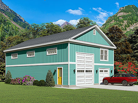 Contemporary Country Elevation of Plan 81767