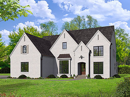 Contemporary European French Country Traditional Elevation of Plan 81769